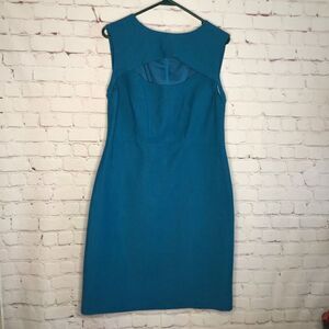 LAVIA 18 By PIAZZA Keyhole Sleeveless Sheath‎ Dress Blue Size 8.